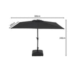 SOLARA Rectangular Patio Umbrella Large Shade Waterproof Wind-Resistant Canopy for Garden & Terrace - Black