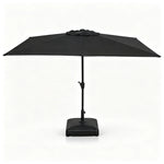 SOLARA Rectangular Patio Umbrella Large Shade Waterproof Wind-Resistant Canopy for Garden & Terrace - Black