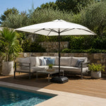 SOLARA Rectangular Patio Umbrella Large Shade Waterproof Wind-Resistant Canopy for Garden & Terrace - White