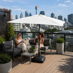 SOLARA Rectangular Patio Umbrella Large Shade Waterproof Wind-Resistant Canopy for Garden & Terrace - White