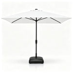 SOLARA Rectangular Patio Umbrella Large Shade Waterproof Wind-Resistant Canopy for Garden & Terrace - White