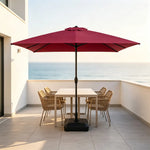 SOLARA Rectangular Patio Umbrella Large Shade Waterproof Wind-Resistant Canopy for Garden & Terrace - Red