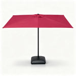 SOLARA Rectangular Patio Umbrella Large Shade Waterproof Wind-Resistant Canopy for Garden & Terrace - Red