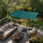 SOLARA Rectangular Patio Umbrella Large Shade Waterproof Wind-Resistant Canopy for Garden & Terrace - Green