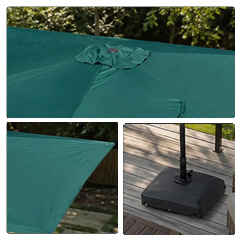 SOLARA Rectangular Patio Umbrella Large Shade Waterproof Wind-Resistant Canopy for Garden & Terrace - Green