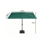 SOLARA Rectangular Patio Umbrella Large Shade Waterproof Wind-Resistant Canopy for Garden & Terrace - Green