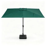 SOLARA Rectangular Patio Umbrella Large Shade Waterproof Wind-Resistant Canopy for Garden & Terrace - Green