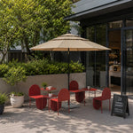 SOLARA Square Patio Umbrella Layered Canopy Large Shade for Garden, Terrace & Outdoor Cafe