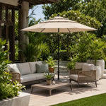 SOLARA Square Patio Umbrella Layered Canopy Large Shade for Garden, Terrace & Outdoor Cafe