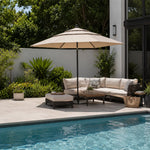 SOLARA Square Patio Umbrella Layered Canopy Large Shade for Garden, Terrace & Outdoor Cafe