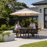 SOLARA Square Patio Umbrella Layered Canopy Large Shade for Garden, Terrace & Outdoor Cafe
