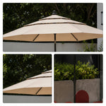 SOLARA Square Patio Umbrella Layered Canopy Large Shade for Garden, Terrace & Outdoor Cafe