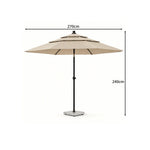 SOLARA Square Patio Umbrella Layered Canopy Large Shade for Garden, Terrace & Outdoor Cafe