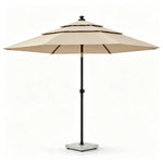 SOLARA Square Patio Umbrella Layered Canopy Large Shade for Garden, Terrace & Outdoor Cafe