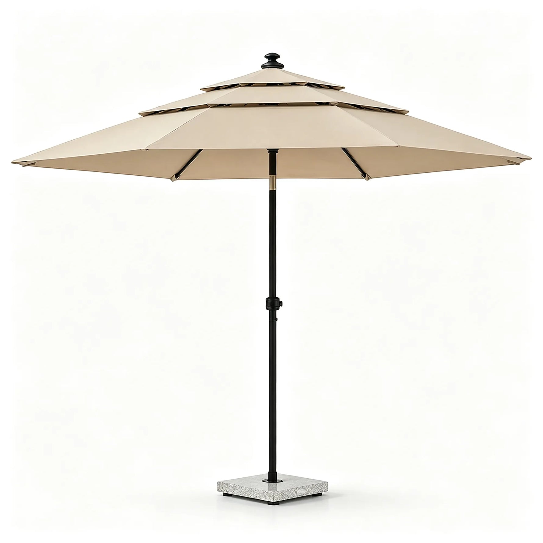 SOLARA Square Patio Umbrella Layered Canopy Large Shade for Garden, Terrace & Outdoor Cafe