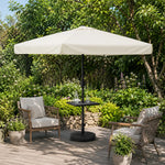 SOLARA Cantilever Patio Umbrella Lotus Edge Canopy Easy Crank with Fillable Base for Balcony & Outdoor Dining