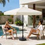 SOLARA Cantilever Patio Umbrella Lotus Edge Canopy Easy Crank with Fillable Base for Balcony & Outdoor Dining