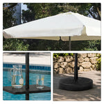 SOLARA Cantilever Patio Umbrella Lotus Edge Canopy Easy Crank with Fillable Base for Balcony & Outdoor Dining