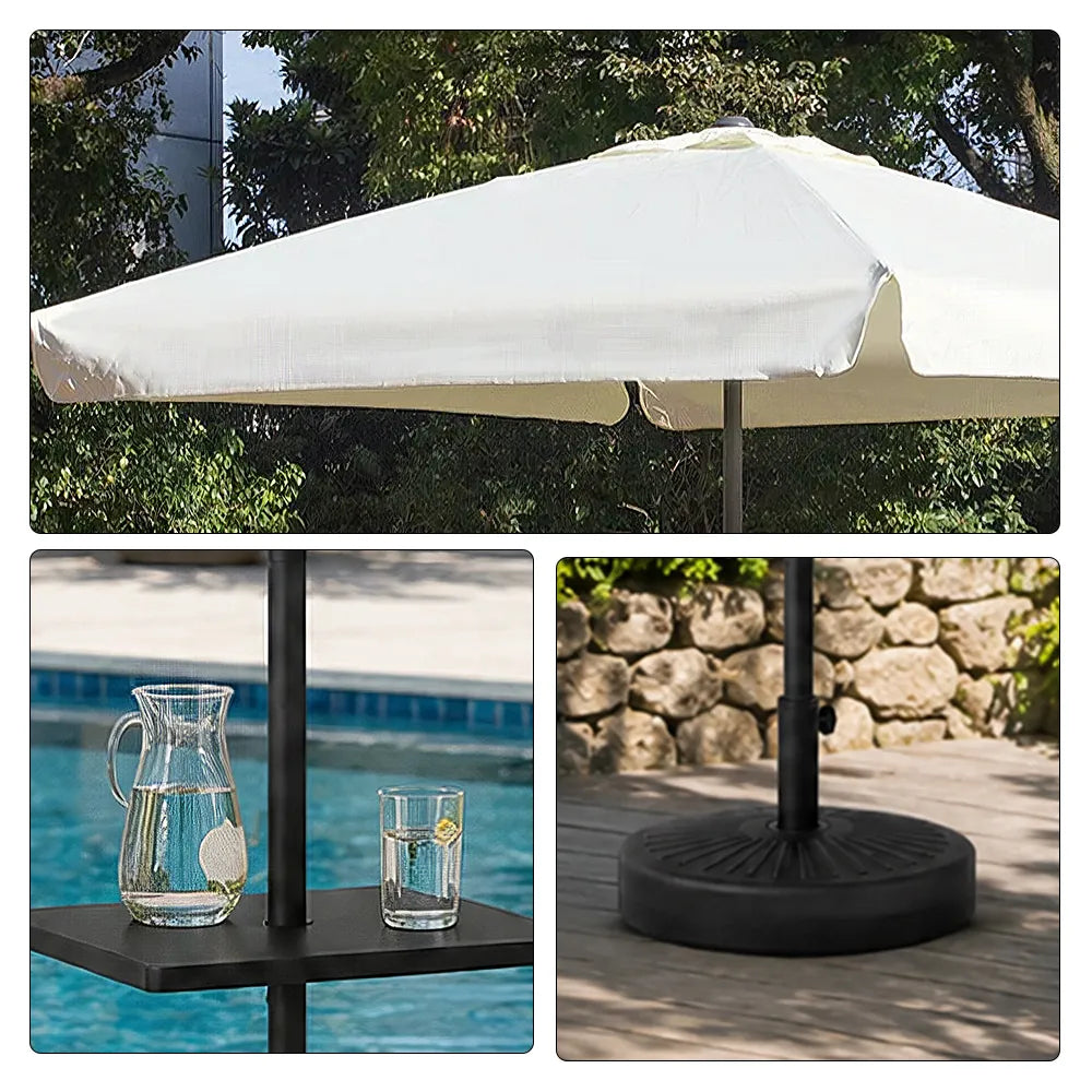 SOLARA Cantilever Patio Umbrella Lotus Edge Canopy Easy Crank with Fillable Base for Balcony & Outdoor Dining
