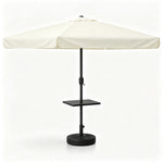 SOLARA Cantilever Patio Umbrella Lotus Edge Canopy Easy Crank with Fillable Base for Balcony & Outdoor Dining
