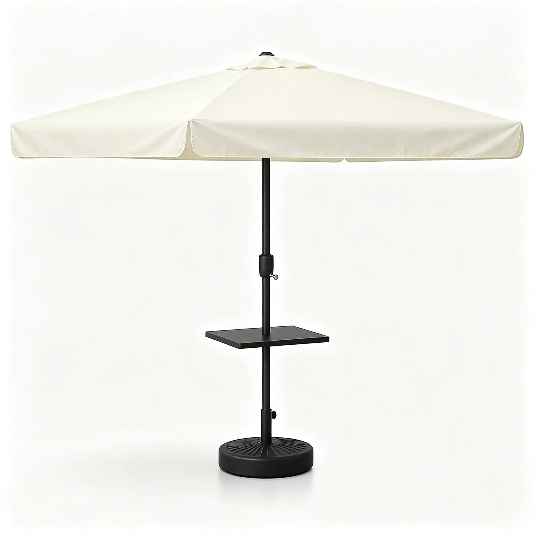 SOLARA Cantilever Patio Umbrella Lotus Edge Canopy Easy Crank with Fillable Base for Balcony & Outdoor Dining