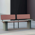 SOLARA Outdoor Park Bench Iron Frame High Temperature Coated Rust Resistant Leisure Bench 220/240cm for Garden Patio Park Commercial Areas