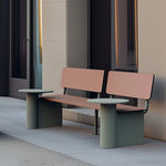 SOLARA Outdoor Park Bench Iron Frame High Temperature Coated Rust Resistant Leisure Bench 220/240cm for Garden Patio Park Commercial Areas