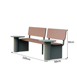 SOLARA Outdoor Park Bench Iron Frame High Temperature Coated Rust Resistant Leisure Bench 220/240cm for Garden Patio Park Commercial Areas