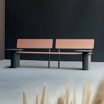 SOLARA Outdoor Park Bench Iron Frame High Temperature Coated Rust Resistant Leisure Bench 220/240cm for Garden Patio Park Commercial Areas