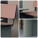 SOLARA Outdoor Park Bench Iron Frame High Temperature Coated Rust Resistant Leisure Bench 220/240cm for Garden Patio Park Commercial Areas