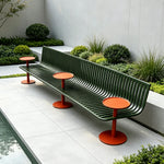 SOLARA Outdoor Planter Bench Iron Frame Modern Minimalist Design 180/200cm for Garden Park Patio Commercial Leisure Areas