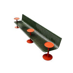 SOLARA Outdoor Planter Bench Iron Frame Modern Minimalist Design 180/200cm for Garden Park Patio Commercial Leisure Areas