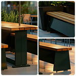 SOLARA Outdoor Table and Chair Set Iron Frame Weather Resistant Design for Garden Patio Park and Commercial Leisure Areas