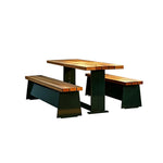 SOLARA Outdoor Table and Chair Set Iron Frame Weather Resistant Design for Garden Patio Park and Commercial Leisure Areas