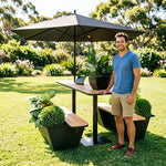 SOLARA Outdoor Planter Bench Iron Frame Modern Design Weather Resistant Seating for Garden Patio Park and Commercial Spaces