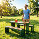 SOLARA Outdoor Park Bench Iron Construction Weather Resistant Comfortable Seat for Garden Patio Park and Commercial Leisure Areas