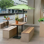 SOLARA Outdoor Park Bench Iron Frame Weather Resistant Comfortable Seating for Garden Patio Park and Commercial Leisure Areas