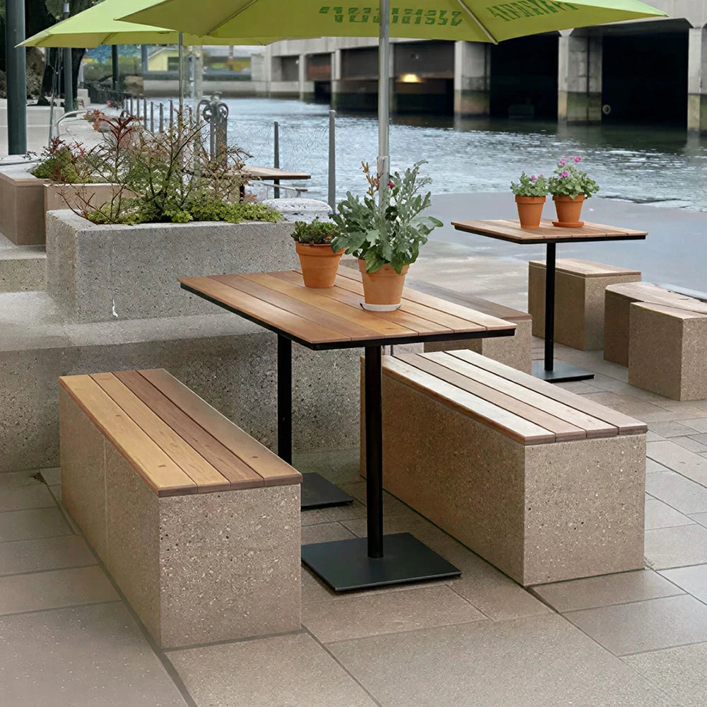 SOLARA Outdoor Park Bench Iron Frame Weather Resistant Comfortable Seating for Garden Patio Park and Commercial Leisure Areas
