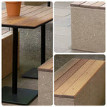 SOLARA Outdoor Park Bench Iron Frame Weather Resistant Comfortable Seating for Garden Patio Park and Commercial Leisure Areas