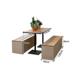 SOLARA Outdoor Park Bench Iron Frame Weather Resistant Comfortable Seating for Garden Patio Park and Commercial Leisure Areas