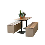 SOLARA Outdoor Park Bench Iron Frame Weather Resistant Comfortable Seating for Garden Patio Park and Commercial Leisure Areas
