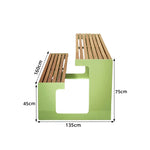 SOLARA Outdoor Table and Bench Set Iron Frame Weather Resistant Design for Garden Park Patio and Commercial Leisure Spaces - Green