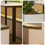 SOLARA Outdoor Planter Bench Integrated Flower Box Design Rust Resistant Iron Seating for Garden Patio Park Public Spaces