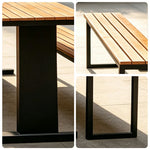 SOLARA Outdoor Park Bench Durable Iron Construction Weather Resistant Seating for Garden Patio Park Commercial Areas
