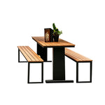 SOLARA Outdoor Park Bench Durable Iron Construction Weather Resistant Seating for Garden Patio Park Commercial Areas