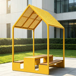 SOLARA Outdoor Park Bench Spacious Seating Design Durable Iron Construction for Garden Patio Park Commercial Spaces