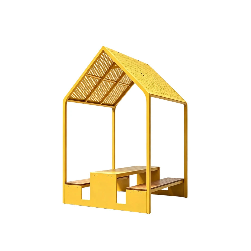 SOLARA Outdoor Park Bench Spacious Seating Design Durable Iron Construction for Garden Patio Park Commercial Spaces