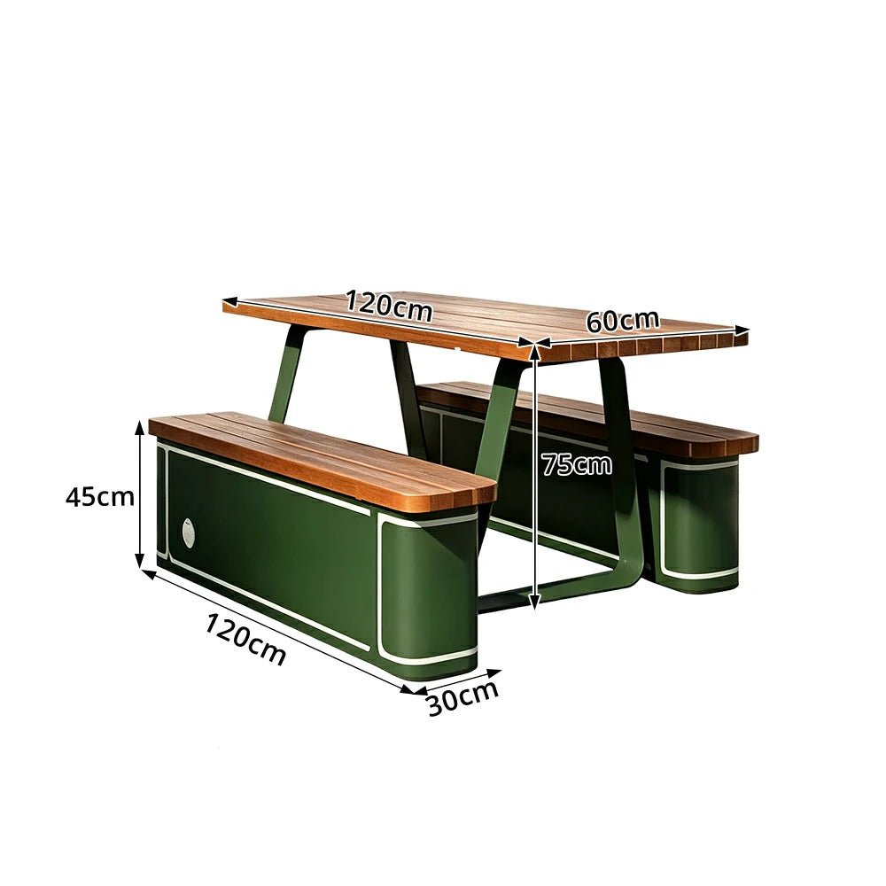 SOLARA Outdoor Park Bench Spacious Seat Design Durable Iron Construction Weather Resistant for Garden Patio Park Commercial Areas