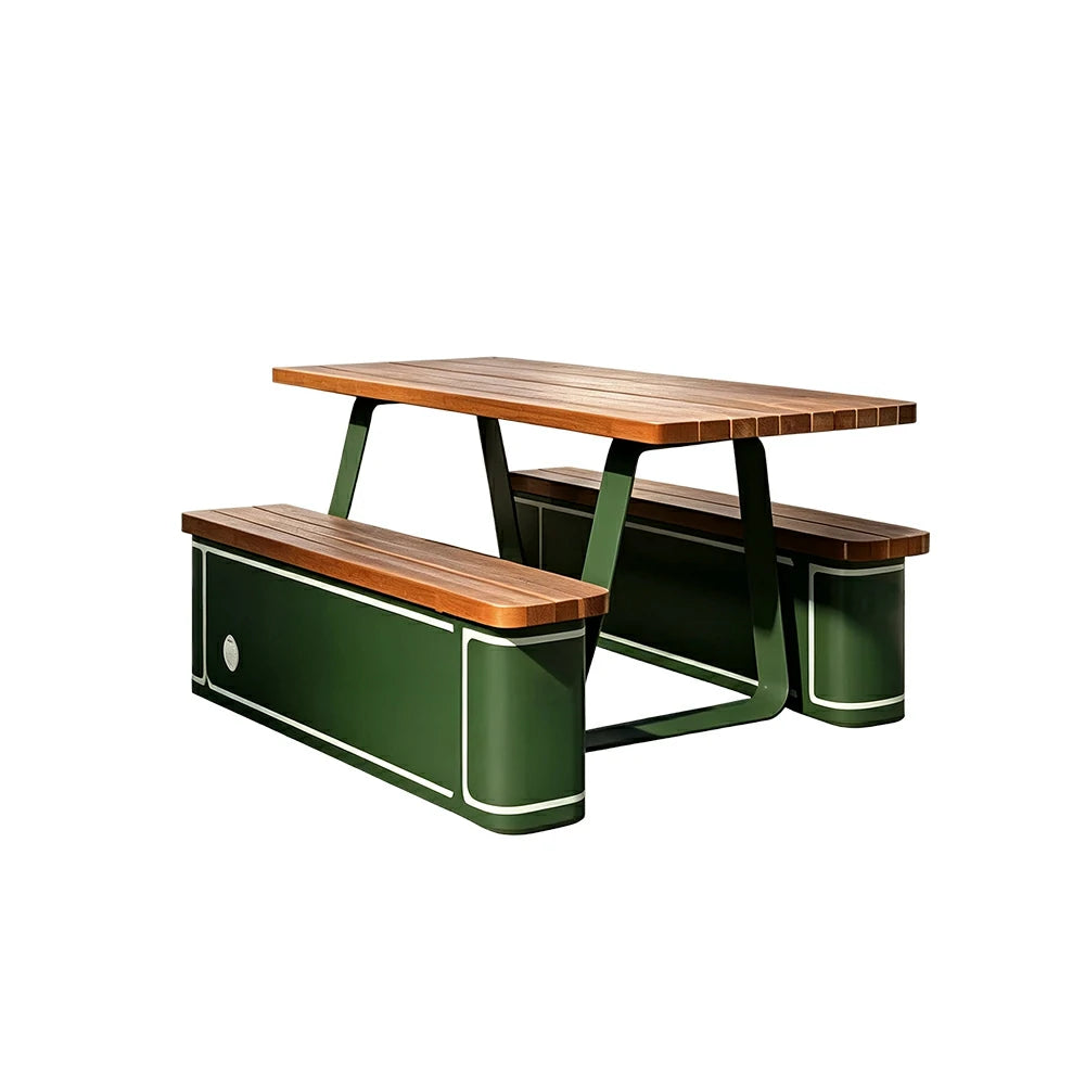 SOLARA Outdoor Park Bench Spacious Seat Design Durable Iron Construction Weather Resistant for Garden Patio Park Commercial Areas