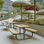 SOLARA Large Outdoor Bench Rust Resistant Iron Seating Comfortable Design for Garden Patio Park Public Leisure Spaces